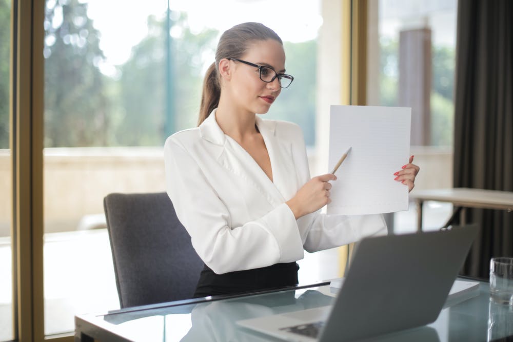 woman giving a presentation