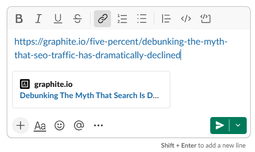 a link generating a preview